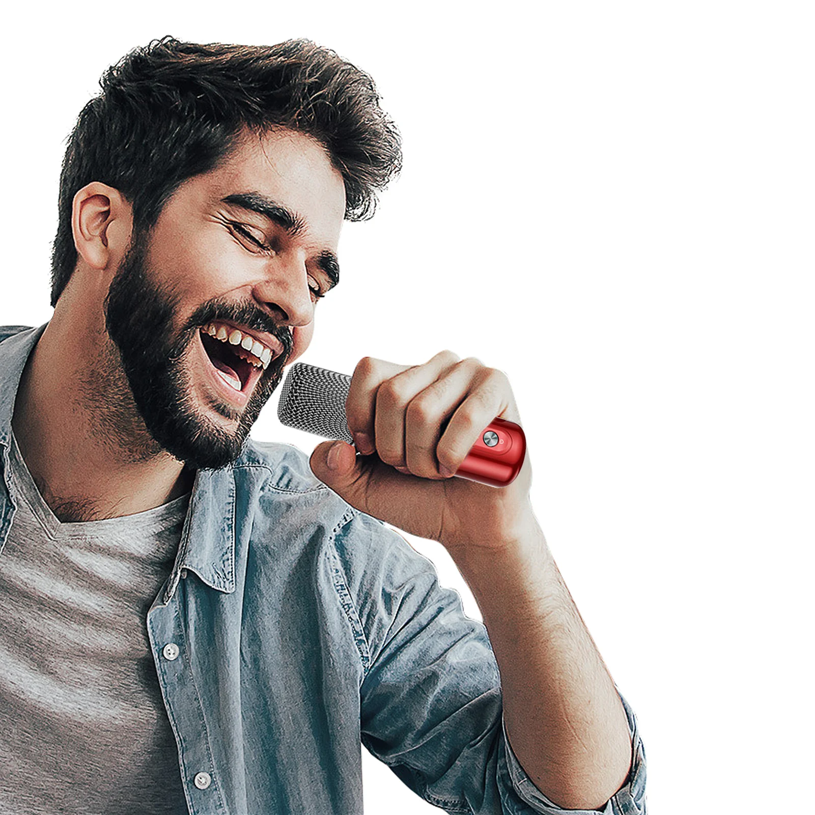 

Караоке-машина с 2 микрофонами, портативная система караоке, динамик, домашнее пение, оборудование со встроенной перезаряжаемой батареей