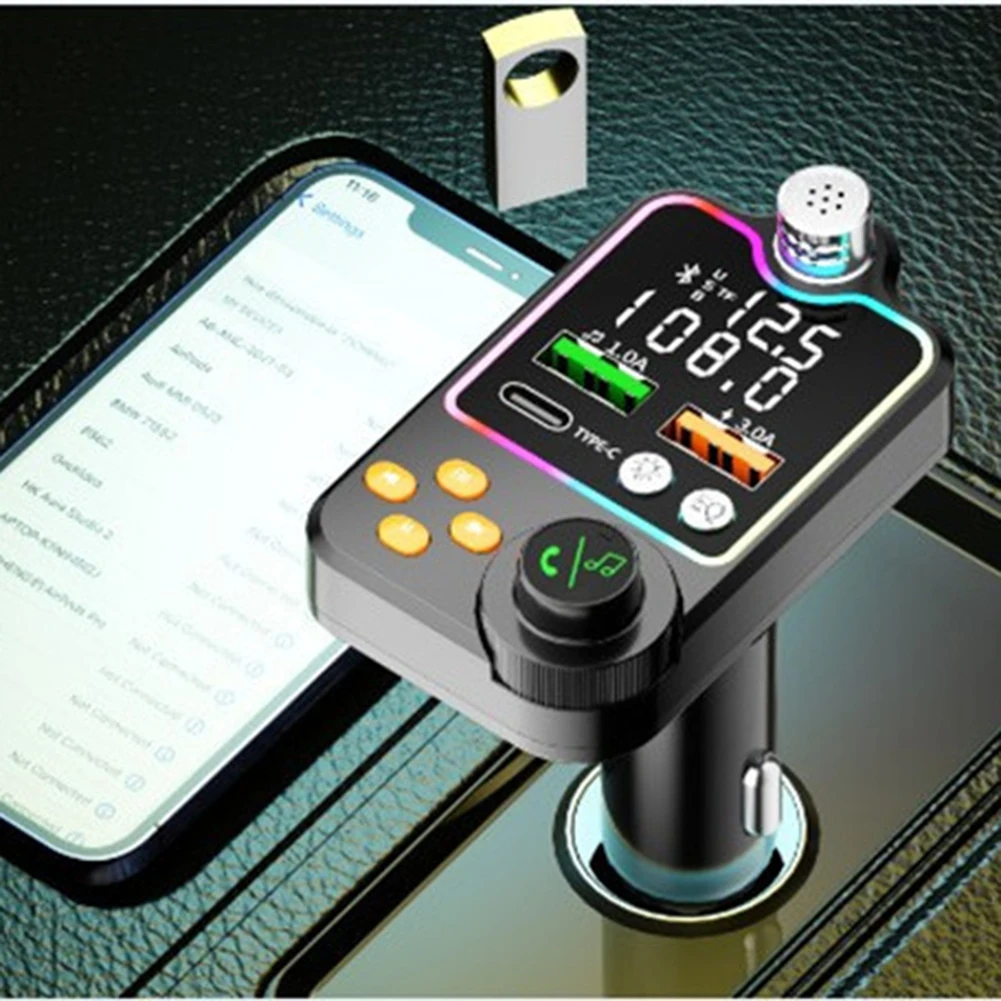 

FM Transmitter Car Bluetooth 5.0 Wireless 7.5-20W Dual USB Charger Hands-free Calls Input 12-24 MP3 Player Q15 Replacement