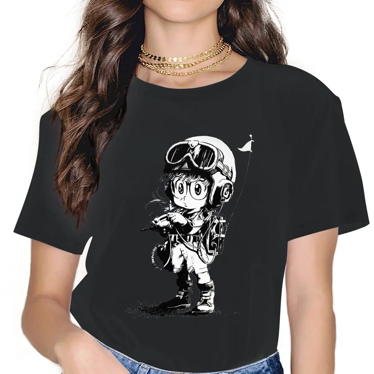 

Женские футболки Arale Dr Slump Norimaki Arare, аниме, эстетика, винтажная Женская одежда, свободный Графический короткий рукав