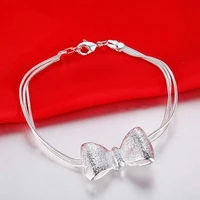 fashion 925 silver pretty original bowknot bracelets for women trend party wedding party cute jewelry gifts