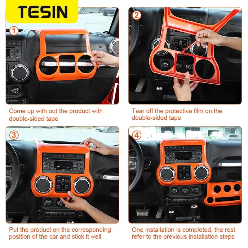 TESIN для Jeep Wrangler JK JKU 2011 2012 2013 2014 2015 2016 2017 аксессуары салона автомобиля полный