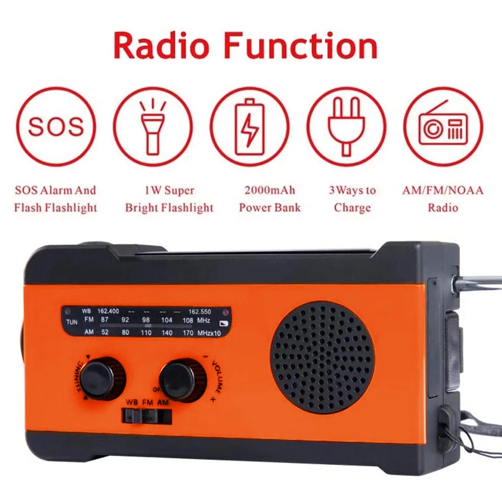 eu version power bank solar power hand cranked generation mobile phone emergency charging emergency prevention disaster sos alar free global shipping