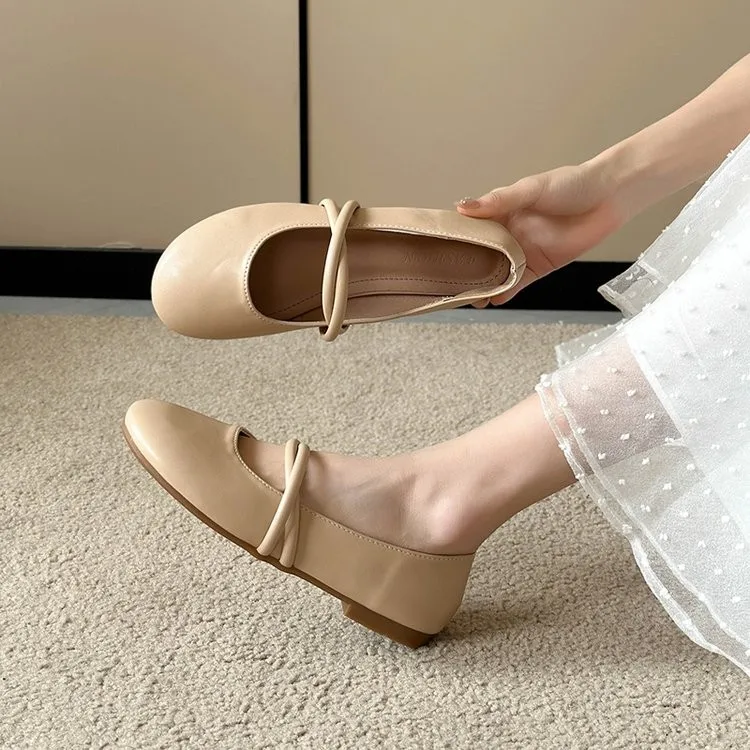 

Single Shoes Women's French Soft Soled Shoes Women's Spring and Autumn New Square Head Shallow Flat Soled Women's Single Shoes