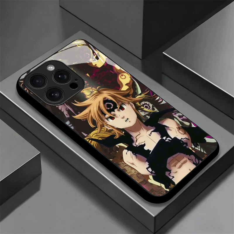 Фото Чехол для телефона из закаленного стекла Seven D-Deadlys Sins Meliodas для iPhone 13 14 15 16 17 Pro Max 17E 16E 12 11 XS 7 Plus, противоударный №2