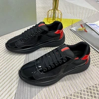 2022 new mens paris luxury genuine leather lace up sports shoes breathable running shoes fashion sneakers flat casual shoes