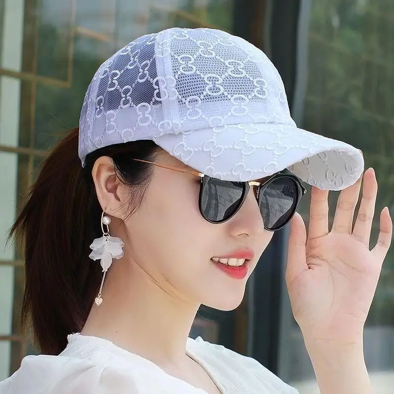 

Baseball Cap Snapback Ladies Summer Thin Lace Breathable Visor Cap Outdoor Travel Sun Hat Fashion Peaked Cap hats for women