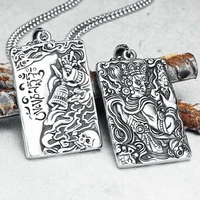 ancient exorcism patronus necklace retro mythical amulet stainless steel men pendant chain punk rock for male biker jewelry gift