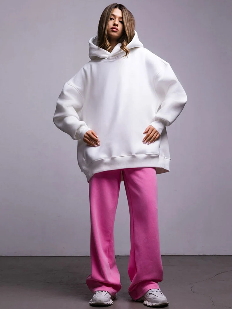 DGLUKE зимние плотные флисовые толстовки свободные повседневные унисекс с длинным