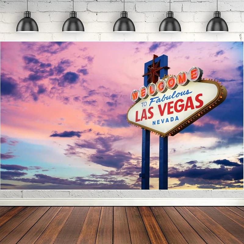 

Las Vegas Photography Backdrop City Casino Night Scenery Party Decorations Billboard Themed Party Banner Background Studio Booth