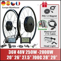250w 2000w hub motor wheel 36v 48v ebike kit front rear engine electric bike conversion kit 26inch 700c mtb electric bicycle