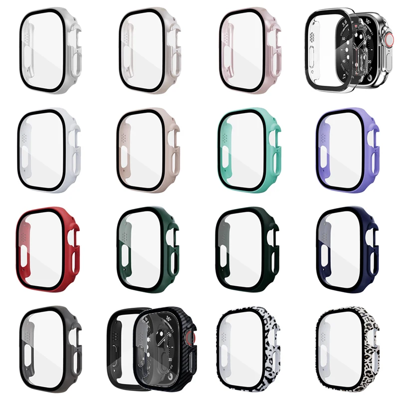

10 Pieces Watch Cover Protective Case for Apple Iwatch8 Pc Tempered Film Protective Cover Anti-Fall for Iwatch8 Smart Watch