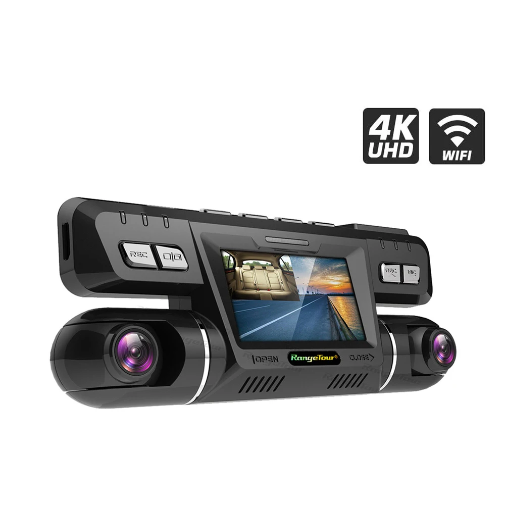 Видеорегистратор автомобильный с двойным объективом Full HD 1080P + 4K Wi-Fi |