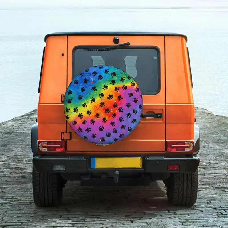 Изготовленный на заказ красочный отпечаток лапы собаки чехол запасное колесо