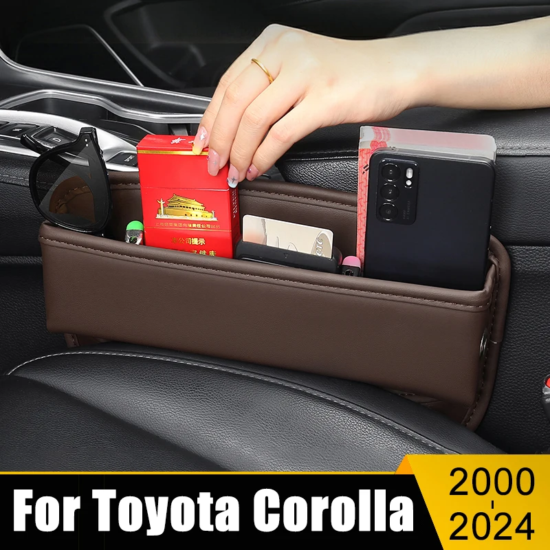 

For Toyota Corolla E120 E130 E140 E150 E160 E170 E180 E210 2000-2023 Car Seat Crevice Slot Storage Box Gap Bag Built-in Cover