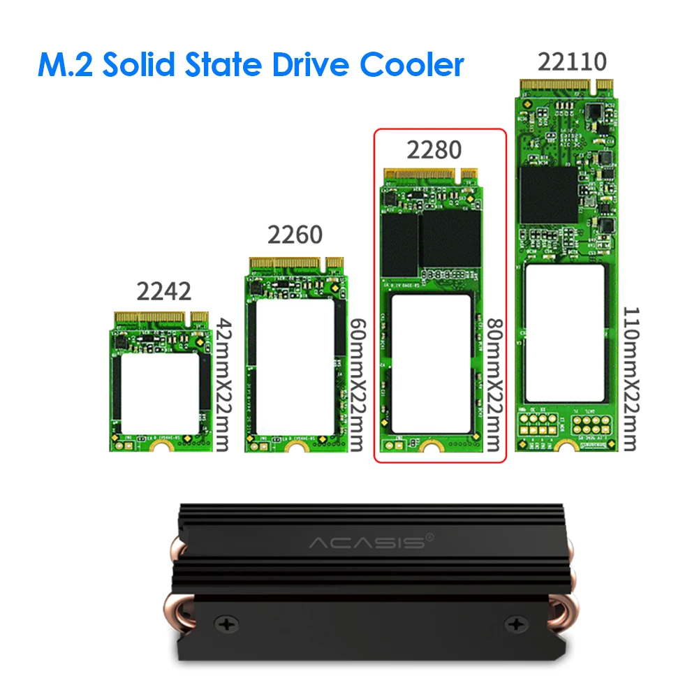 

Aluminum Alloy + Copper M.2 SSD Heatsink NVME 2280 Solid State Hard Disk Drive Radiator Cooler for Desktop PC Computer Cooling