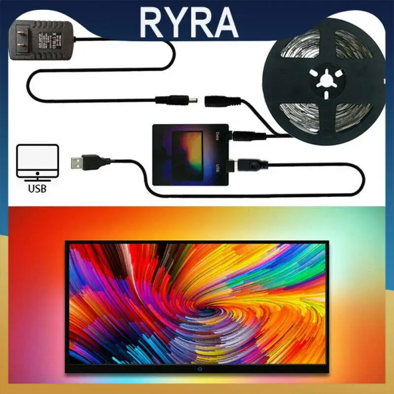 

Ambient TV LED Strips USB Full Set Led Light Tape HDTV Computer Dream Color Sync With Screen DIY Backlight Strip Kit