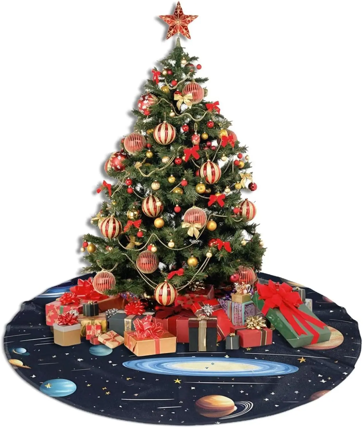 Юбка на рождественскую елку с принтом семьи солнечных батарей искусственное