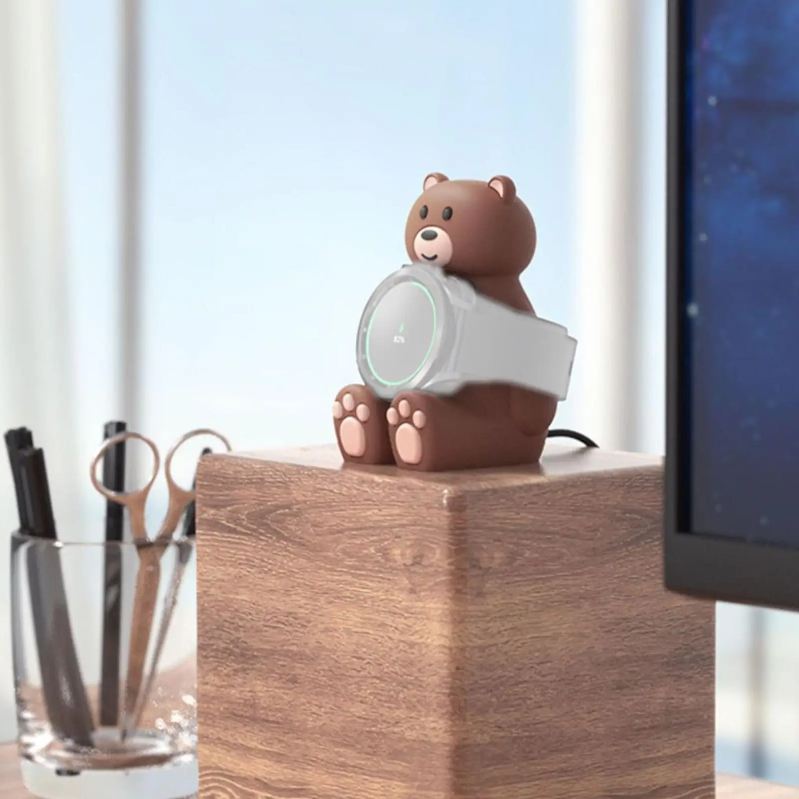 

Подставка для зарядного устройства для Samsung Galaxy Watch 4 Classic Watch 3 Active 1 2 детская док-станция с мультяшными животными медведем