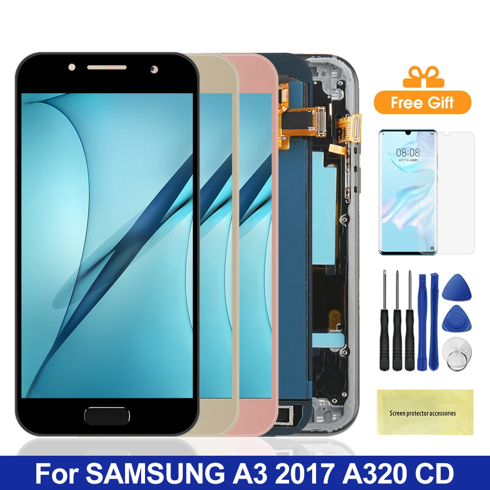 

A320 Display Screen, for Samsung Galaxy A3 2017 A320 A320F A320Y A320M Lcd Display Touch Screen Digitizer Assembly Replacement