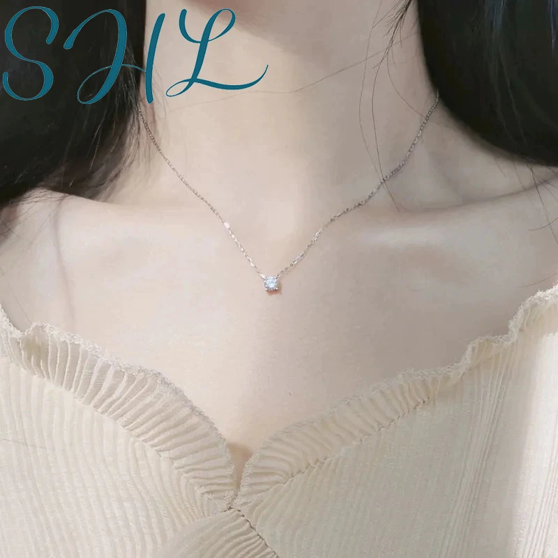 

SHLins wind necklace beating heart gradient smart heartbeat clavicle chain high-end design