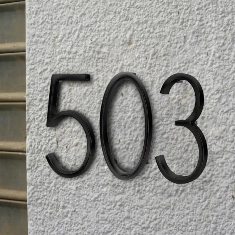 

125mm #0-9 Floating House Number Letters Big Modern Door Alphabet Home Outdoor 5 In.Black Numbers Address Plaque Dash Slash Sign