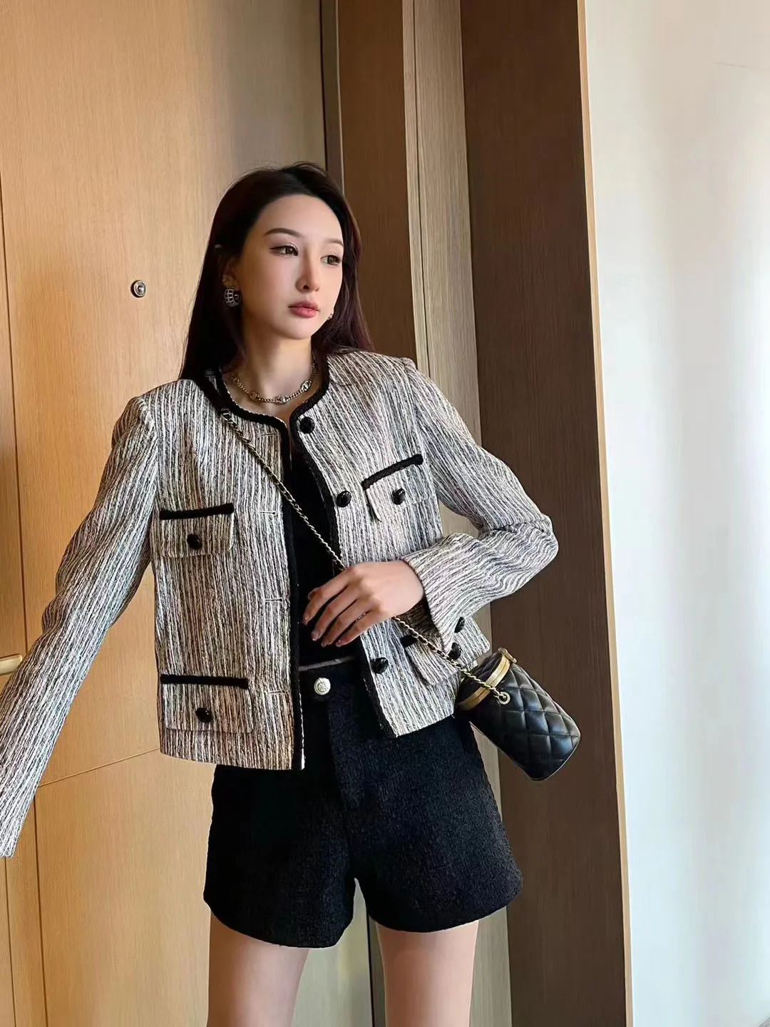 Модный корейский Тонкий облегающий короткий кардиган Новинка весна-осень 2022