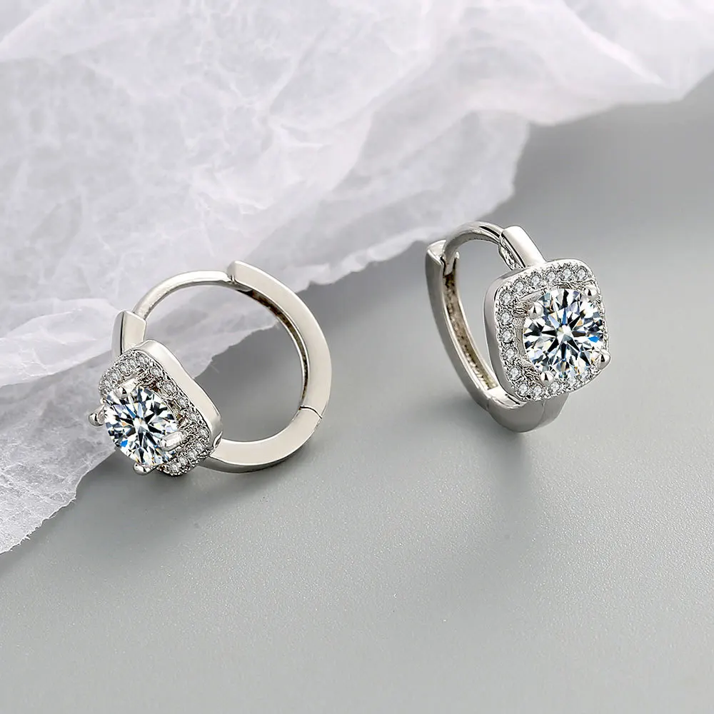 

Micro Zircon Round Earrings For Women Stainless Steel Gold Plated Stud Earring Femme Party Wedding Aesthetic Jewelry Gift 2023