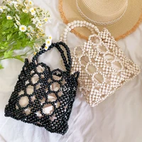 womens bag 2022 new wooden bead fashion beaded summer nice designer daily beach outdoor hand woven hollow with inner pocket