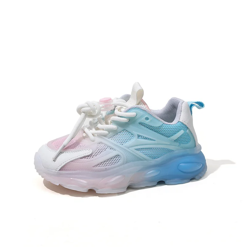 

Спортивная обувь для мальчиков и девочек Новинка весна-лето 2022 удобные дышащие кроссовки с желеобразной подошвой Повседневная обувь для де...