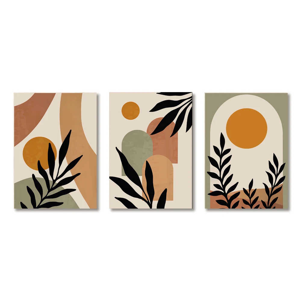 

Оранжевый абстрактный геометрический постер на холсте