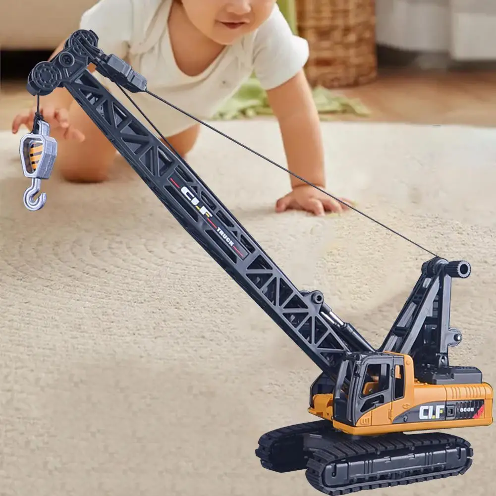 

Crane Toy Construction Vehicle Manual Push High Simulation Toys 1:50 Diecast Engineering Toys Truck Tractor with Light for Kids