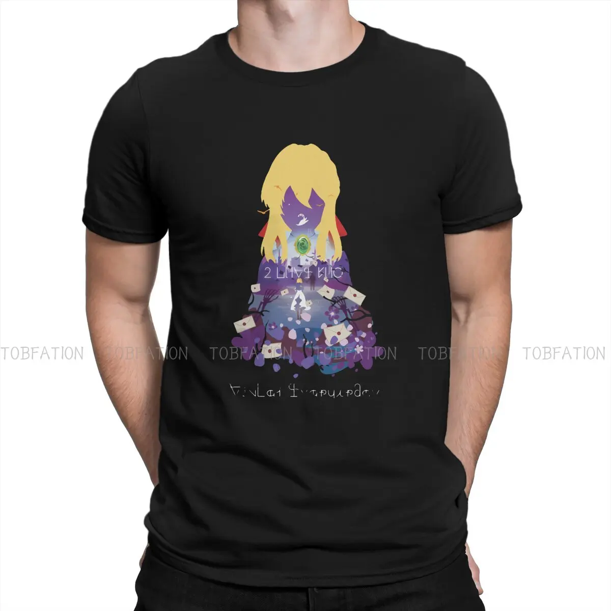 

Violet Evergarden Gilbert Anime Man TShirt Negative Space Distinctive T Shirt Graphic Sweatshirts Hipster