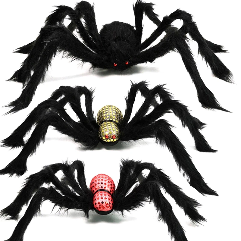 

1pc 75cm Halloween Giant Spider Scary Red Eyes Animal Bar Haunted House Garden Home Halloween Horror Decoration