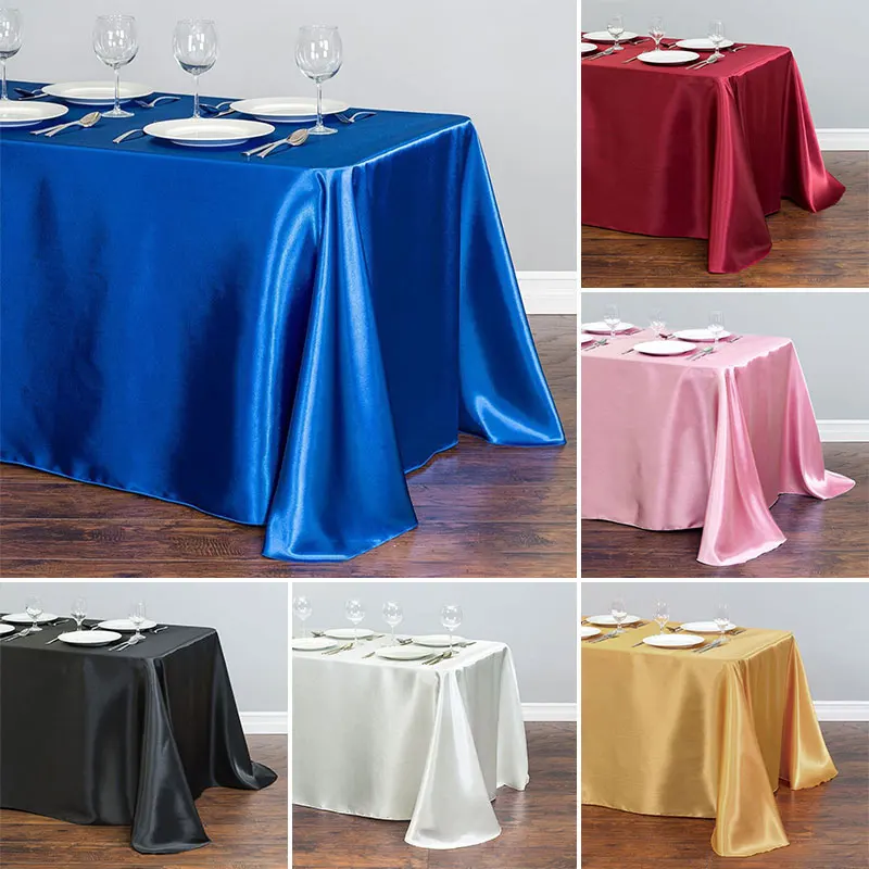 

Table Cloth Polyester Solid Color Tablecloth For Wedding Christmas Baby Shower Birthday Banquet Decor Home Dining Table Cover