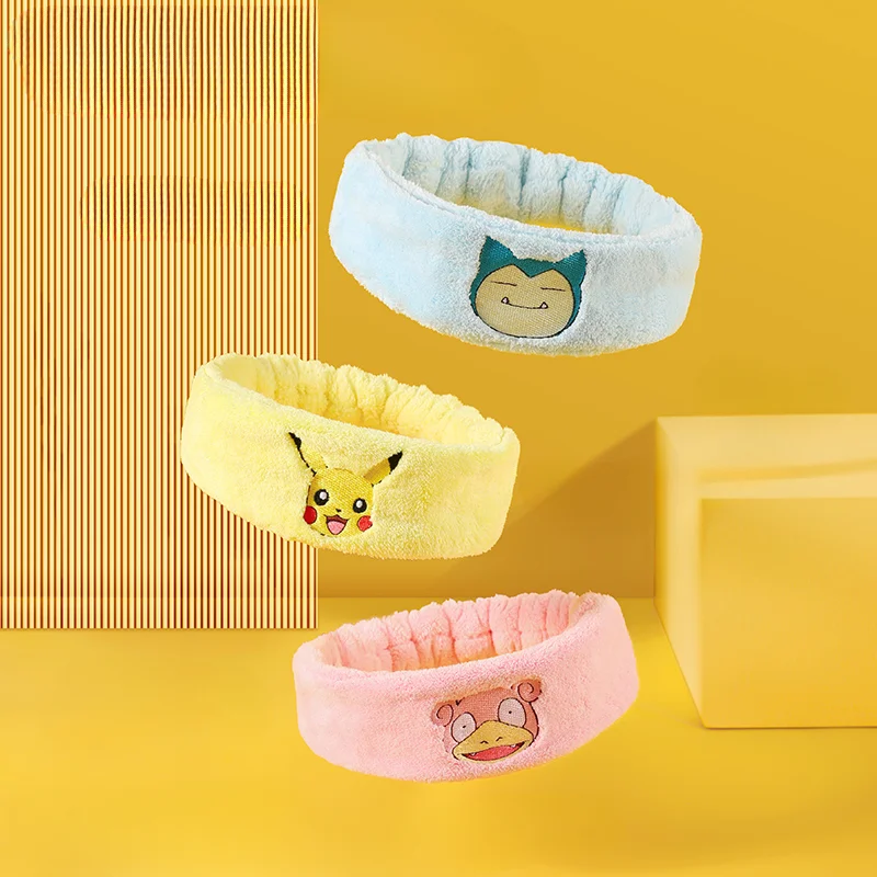 

Kawaii Pokemon Anime Corset Headband Towel Dry Hair Cap Set Pikachu Snorlax Slowpoke Makeup Daily Supplies Couples Gift