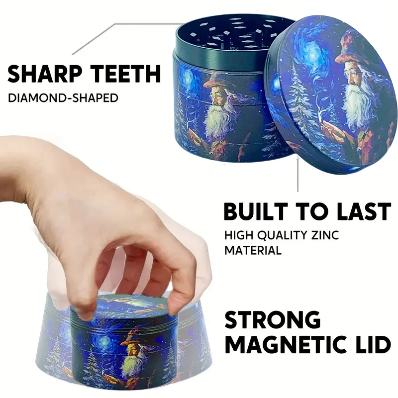 50 мм Рождественская серия синяя подходящая мельница для табака Санта-Клаус