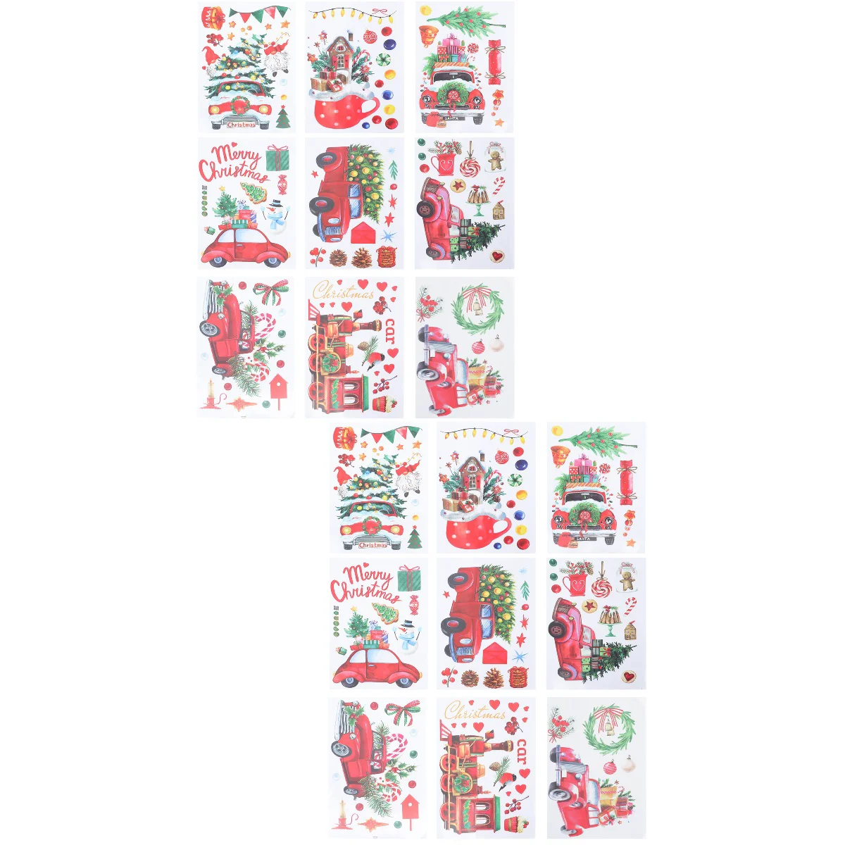 

Christmas Window Stickerwall Decalsparty Stickers Santa Cling Decor Magnet Fridge Decal Stikcer Showacse Claus Supplies