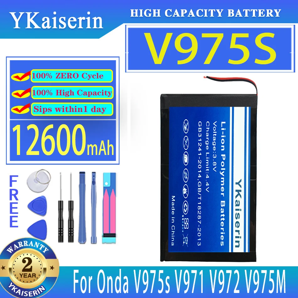 

YKaiserin 12600mAh Replacement Battery For Onda V975S V971 V972 V975M Laptop Batteries