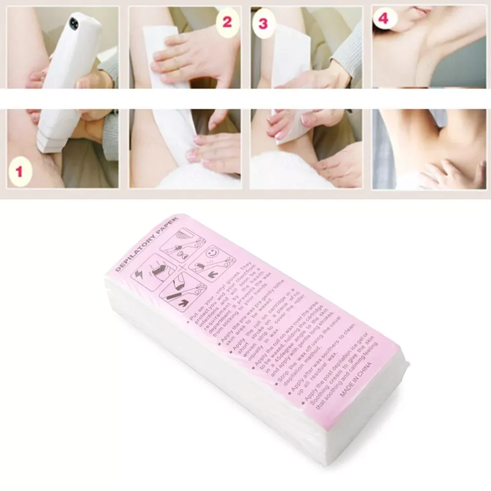 

100Pcs Professional Hair Removal Waxing Strips Non-woven Fabric Waxing Papers Depilatory Beauty Tool For Leg Hairs Removal