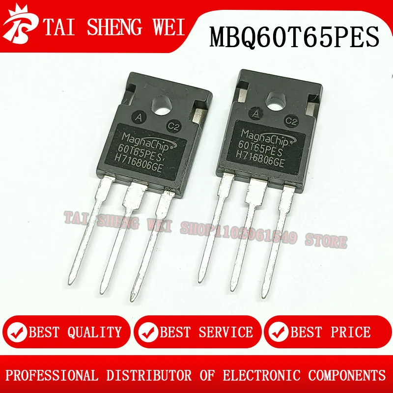 

2PCS 60T65PES MBQ60T65 igbt TO247 MBQ60T65PES TO-247 60A 650V tube power IGBT transistor IC Chip New original