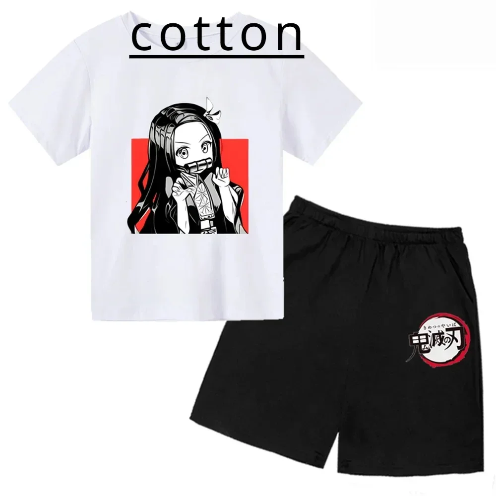 Хлопковая футболка и шорты для мальчиков девочек с принтом