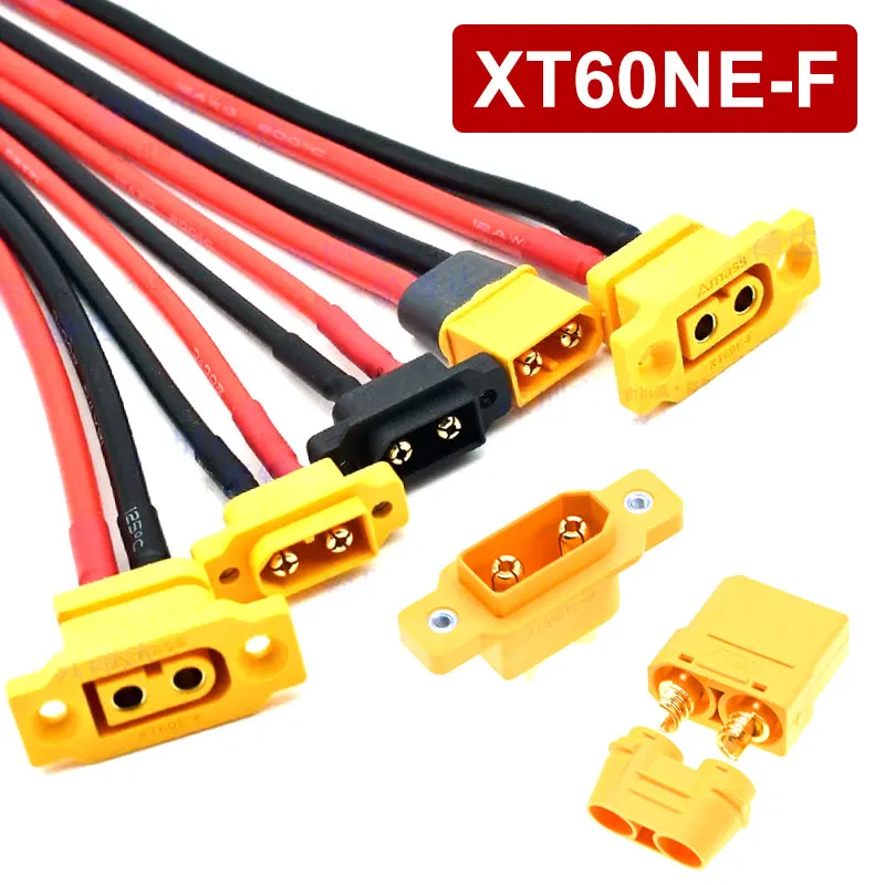 Фото XT60NE 30A Разъем для зарядки литиевой батареи, фиксированная женская головка, сварной тип, позолоченный терминал XT60, штекер, новая энергетическая вилка №1