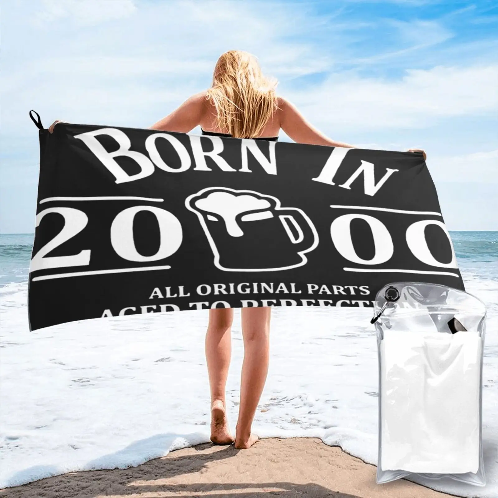 

Born In 2000 Beer Glass 21St Beach Towel Beach Towel Luxury Beach Towel Hair Towel Large Beach Towel Beach Blanket Towel Beach