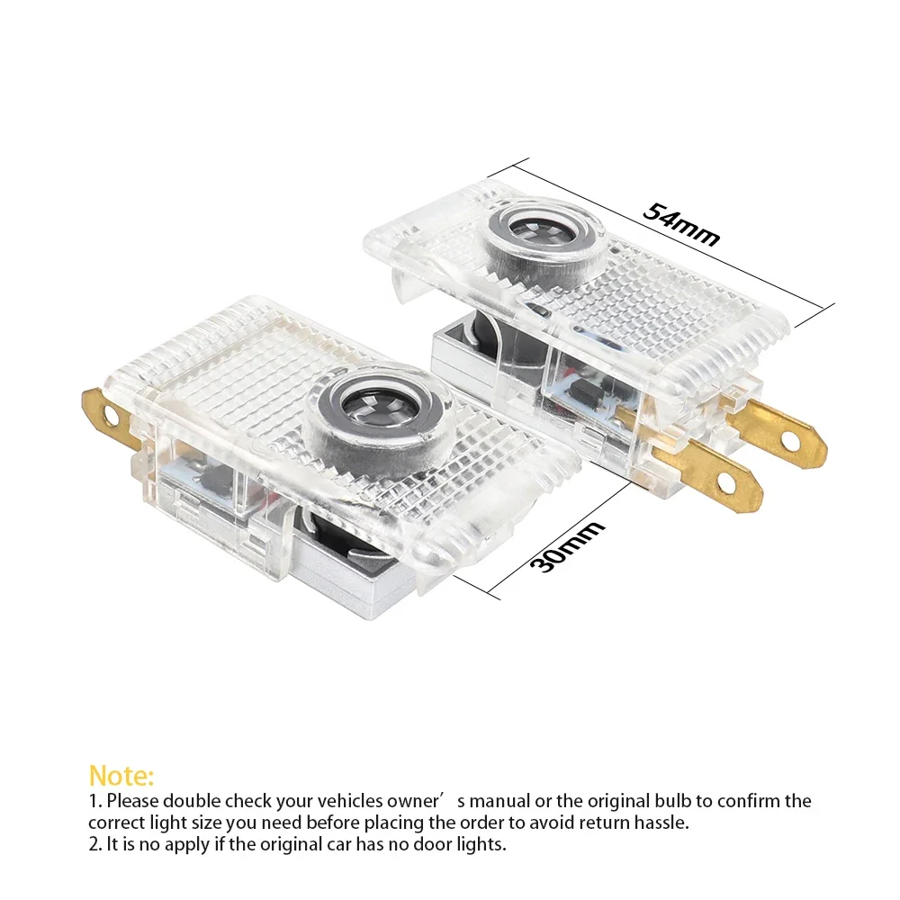 2X светодиодные лампочки для украшения внутренней двери автомобиля