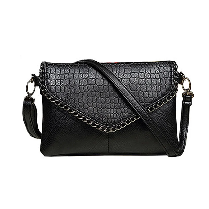 

New Retro Casual Crocodile Pattern Handbags Elegant Ladies Envelope Shoulder Bags for Women Luxury PU Leather Chain Designer Bag