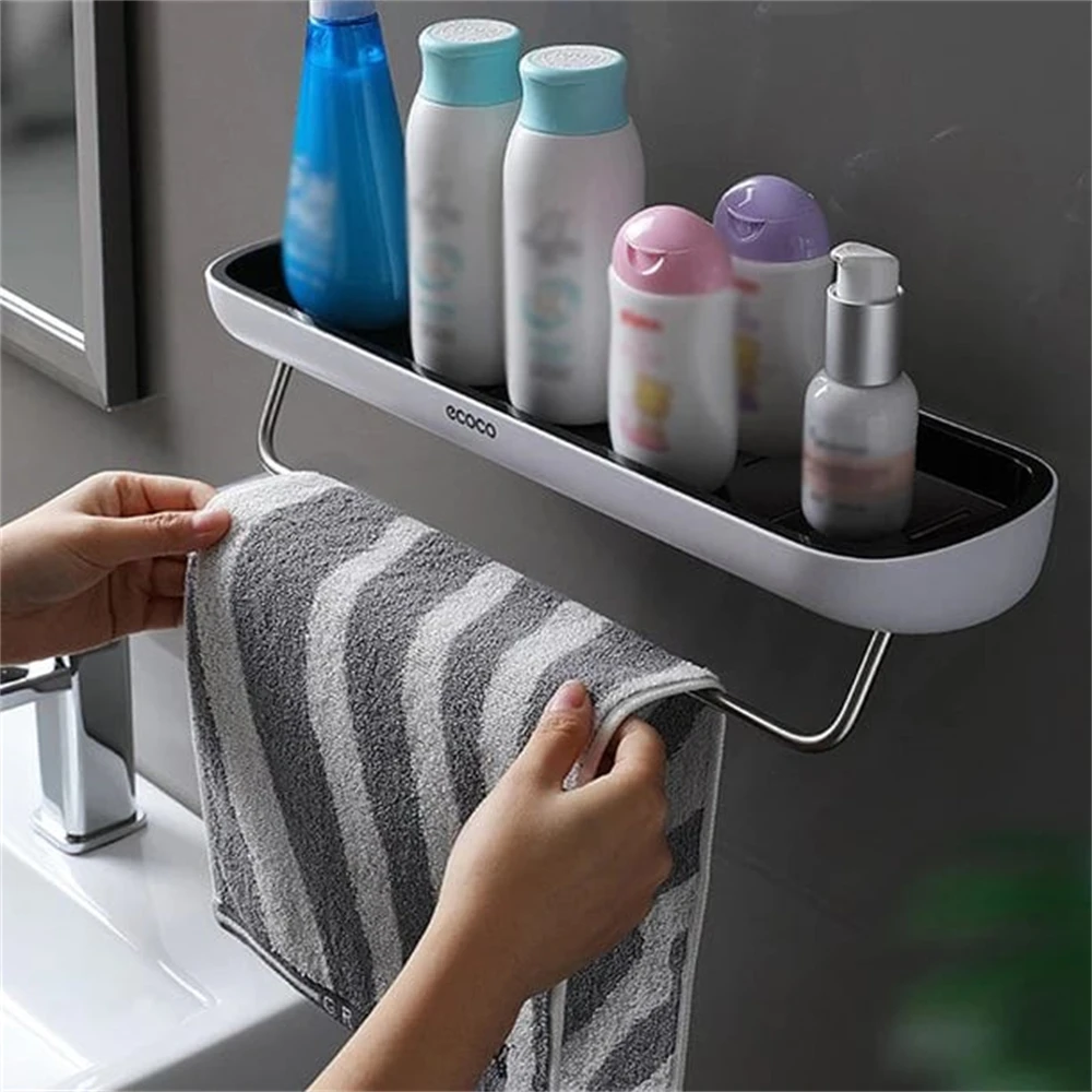 

Bathroom Storage Shelf - No Drilling Required Storage Organizer Wall Mounted Shampoo Rack Shower Shelves Bathroom Holder