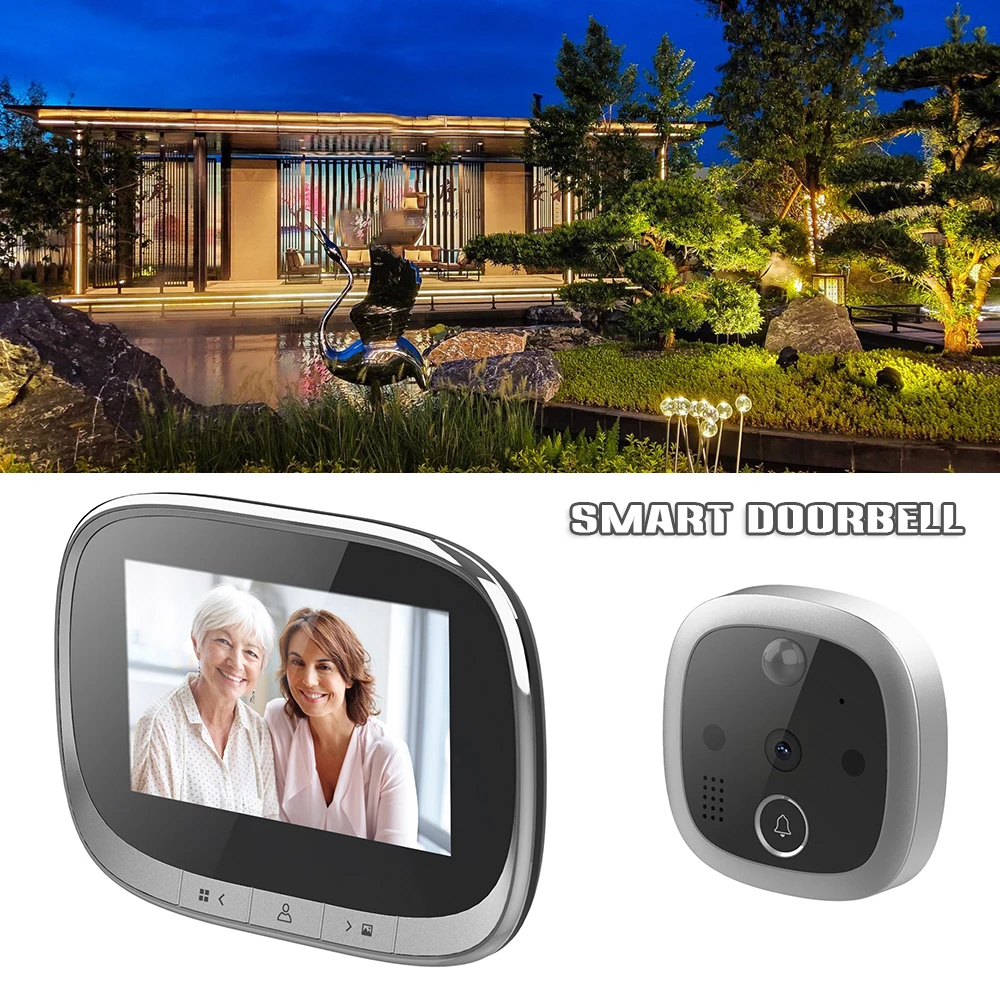4.3 Inch Electronic Door Viewer Bell IR Night Door Camera Photo Video Record Digital Smart Peephole Doorbell for Home Office