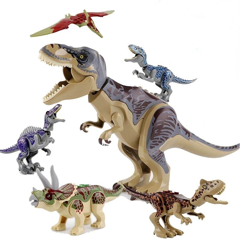 

Dinosaur Building Blocks World Dinosaurs Tyrannosaurus Rex Pterosaur Stegosaurus Triceratops Model Bricks Toys For Children Gift