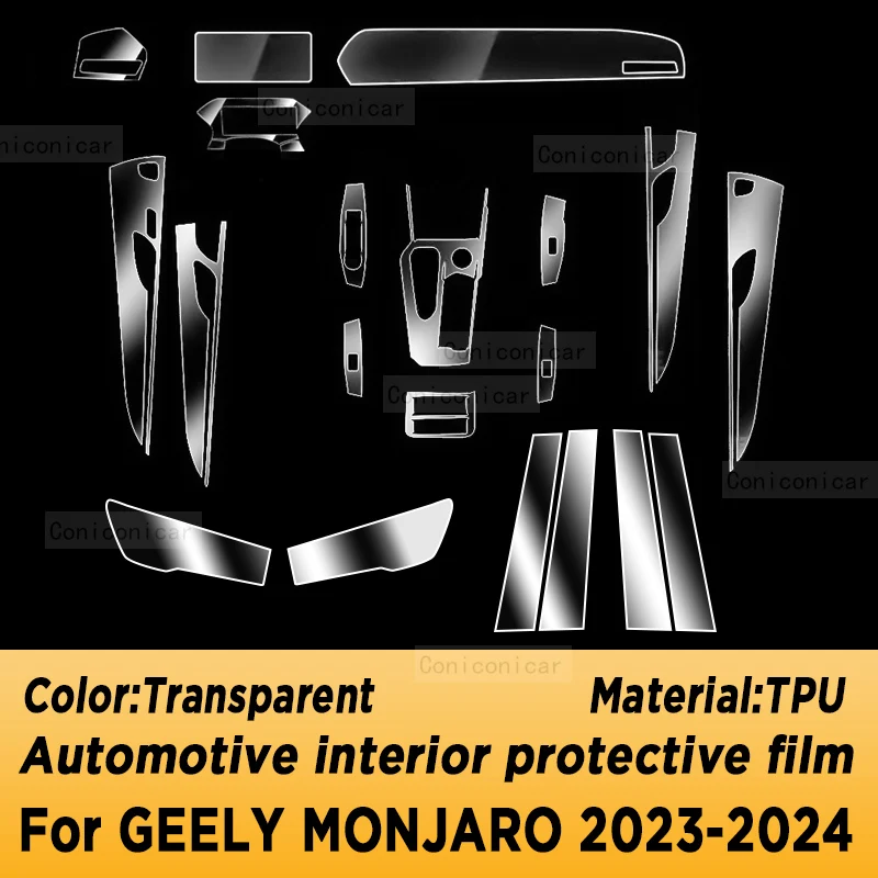 Для GEELY Monjaro 2022-2024 панель навигационный экран автомобильный интерьер защитная пленка из ТПУ наклейка против царапин