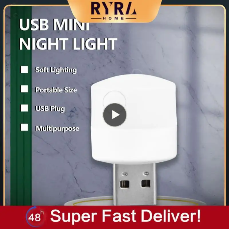 

1PCS Rechargeable Lamp USB Lamp Mini LED Night Light Power Bank Charging USB Book Lights Small Round Reading Desk Lamp Bulb